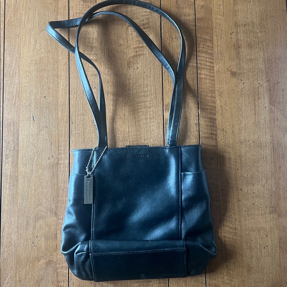 Enzo Angiolini Black Leather Shoulder Bag